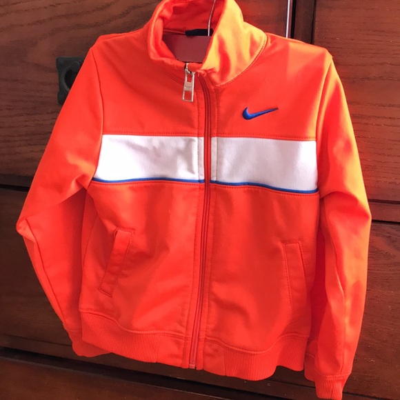 2/$15 Boys Size 3T Orange Full Zip Nike Track Jacket - Picture 4 of 10